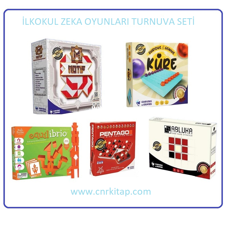 İlkokul zeka oyunları turnuva seti (Motif oyunu - Pentago - Equilibrio - Küre oyunu - Abluka oyunu)
