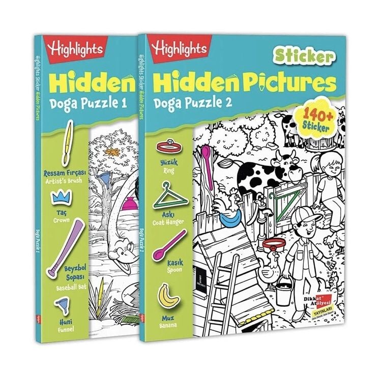 sticker hidden pictures doğa puzzle 2'li set