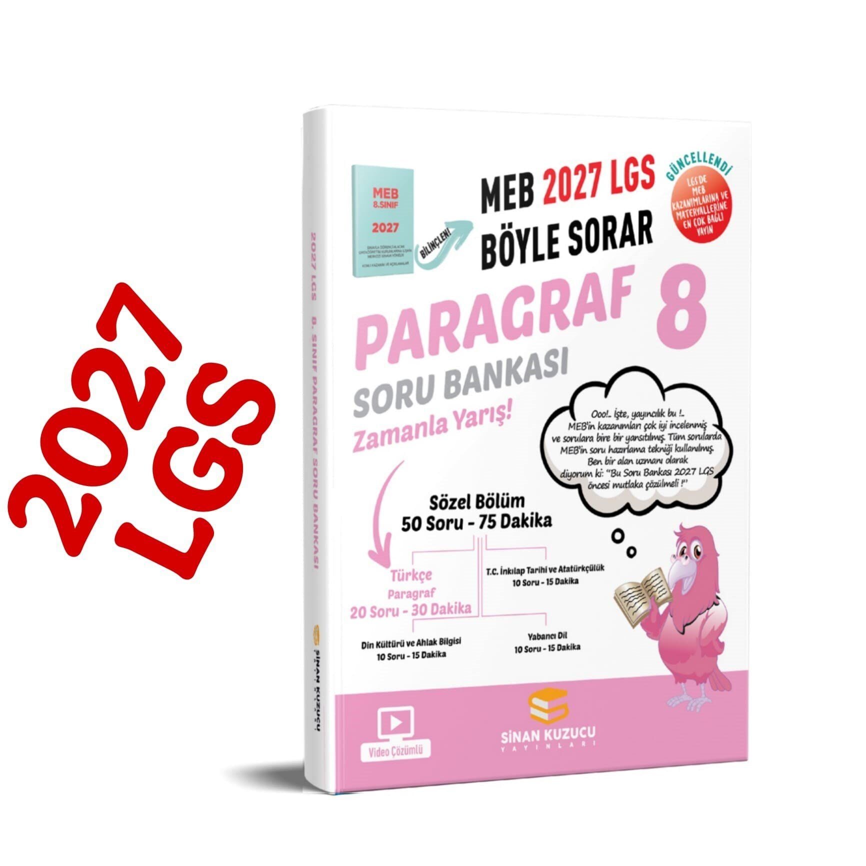 Sinan Kuzucu Yayınları 8. Sınıf 2027 Lgs Meb Böyle Sorar PARAGRAF Soru Bankası Video Çözümlü