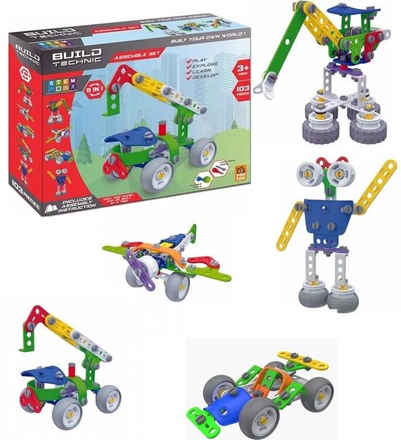 Roy Toy Buıld Technıc 5 in 1 Sök Tak - Yap Boz Araçlar (103 parça)
