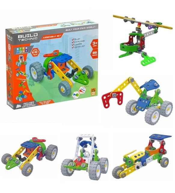 Roy Toy Buıld Technıc 5in1 Sök Tak- Yap Boz Araçlar (99parça)
