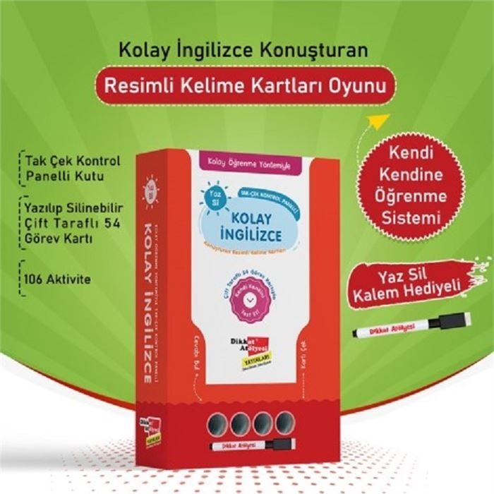 Kolay Öğrenme Yöntemiyle Resimli İngilizce Kartları